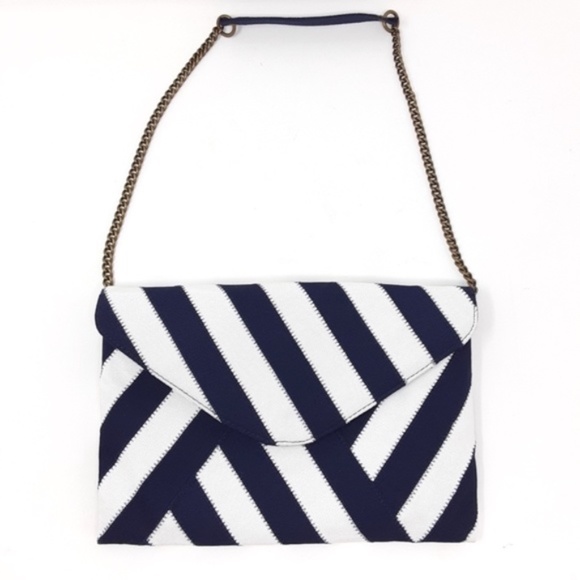 J. Crew Handbags - J. Crew Stripe Ribbon Envelope  Purse
